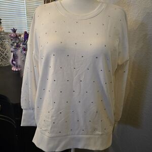 Belle by Kim Gravel Embelleished Sweatshirt NWT Medium